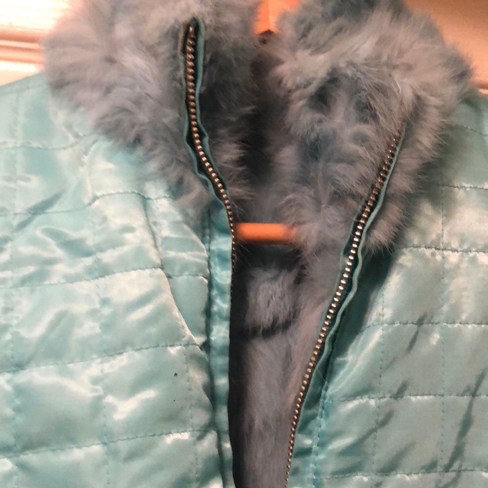 “Wilson leather” satin fur coat